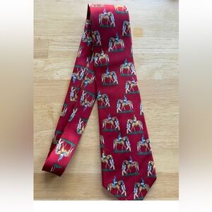 LILO Collections Equestrian Red Tie Handmade Racing Derby Horses Riding Rare